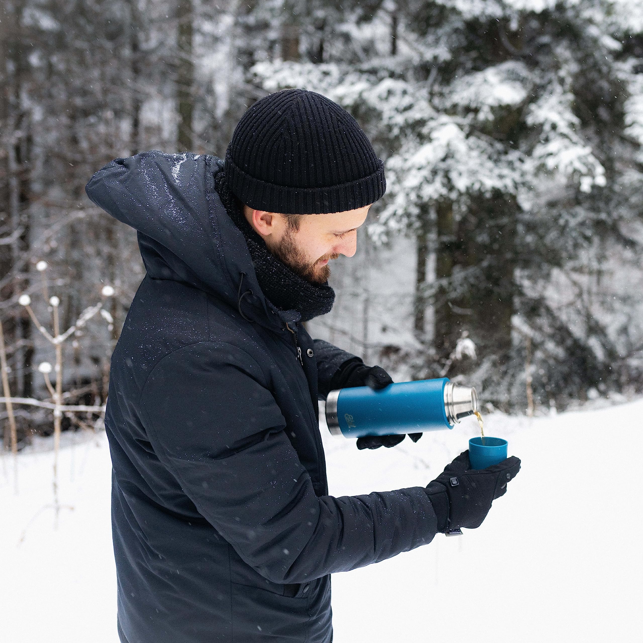 Esbit Thermoflasche Sculptor - Isolierte Flasche aus Edelstahl für warme und kalte Getränke – 1000 ml in Polar Blue | d kalte Getränke – 1000 ml in Polar Blue