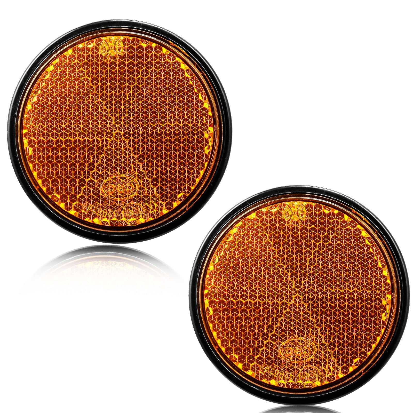 Catadioptrico Rectangular Amarillo Adhesivo, Reflector Rectangulares Adhesivo Remolque para RV Caravana Tractor Homologados E, 85x30x10mm (Amarillo-Rectangulares- Adhesivo-4Piezas) — view 5