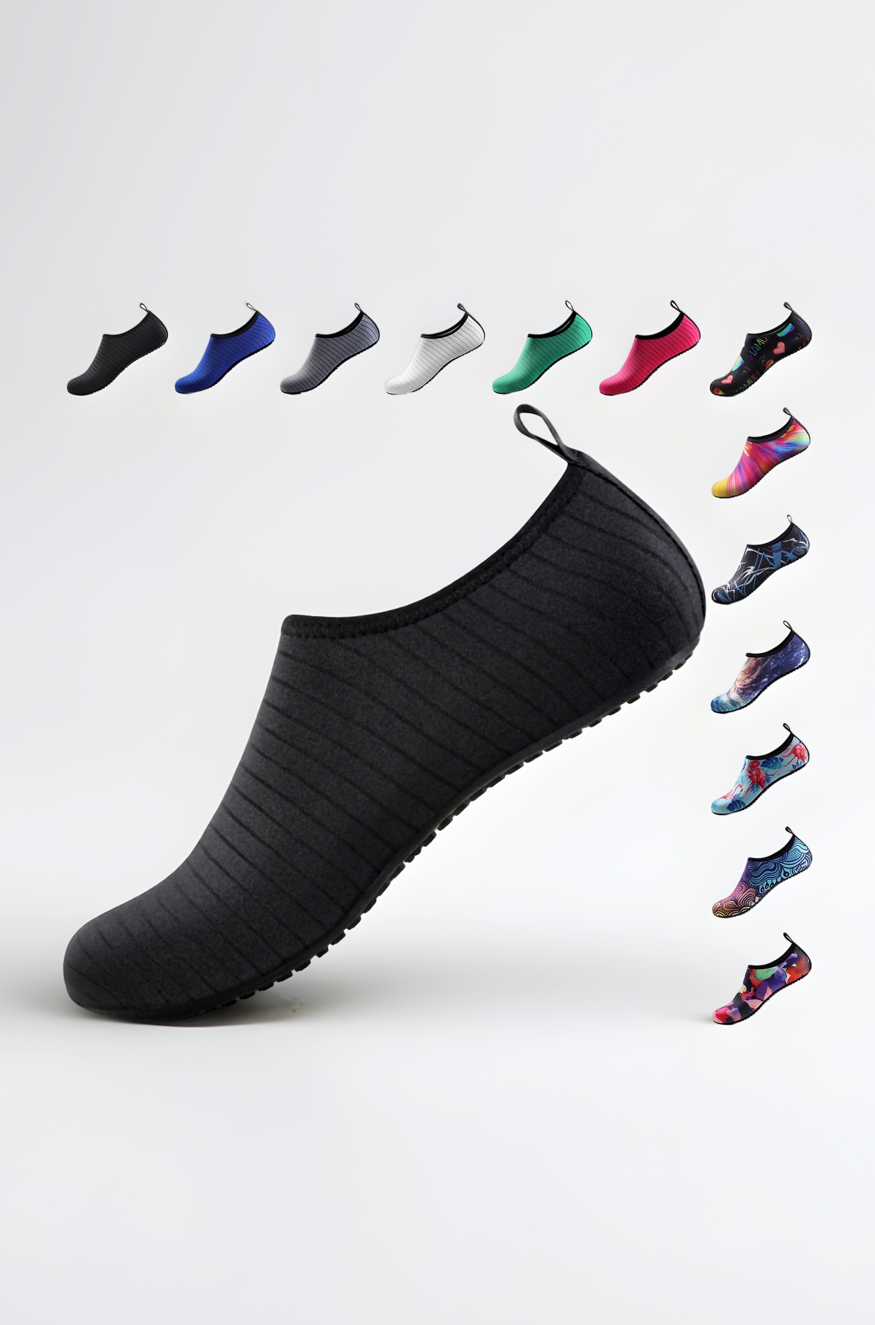 Water Shoes for Women Men Quick-Dry Aqua Socks Swim Beach Barefoot Yoga Exercise Wear Sport Accessories Pool Camping Must Haves Adult Youth Size, Black-w001, 5-6 Women/4-5 Men