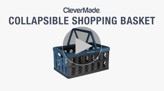 Amazon.com: CleverMade Collapsible Shopping Basket, Obsidian