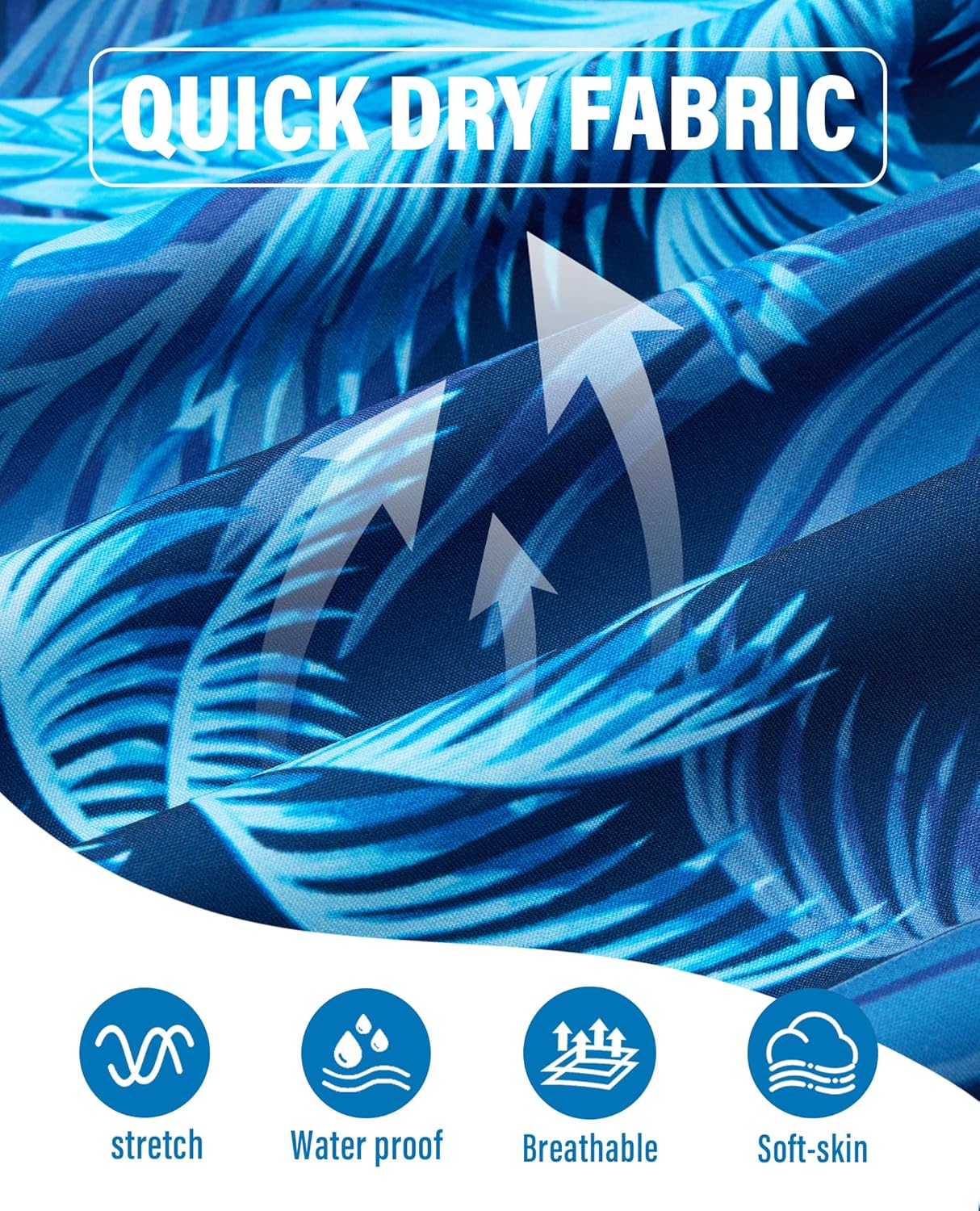 4inch Mens Swim Trunks: with Compression Liner Zipper Pocket Drawstring Quick Dry Stretch Lined Palm Tree Beach Pool - Image 2