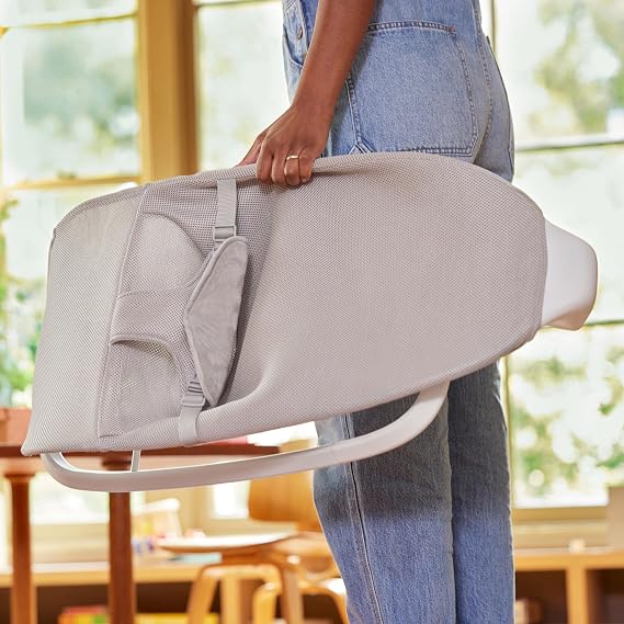 Munchkin Electric Baby Bouncer & Rocker for Infants, Automatic Baby Rocker Seat with Soothing Sounds, Digital Touch Display, 3 Recline Positions, Grey