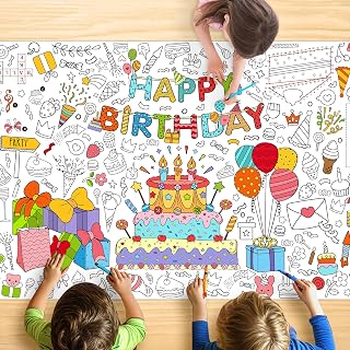 Happy Birthday Coloring Tablecloth for Kids