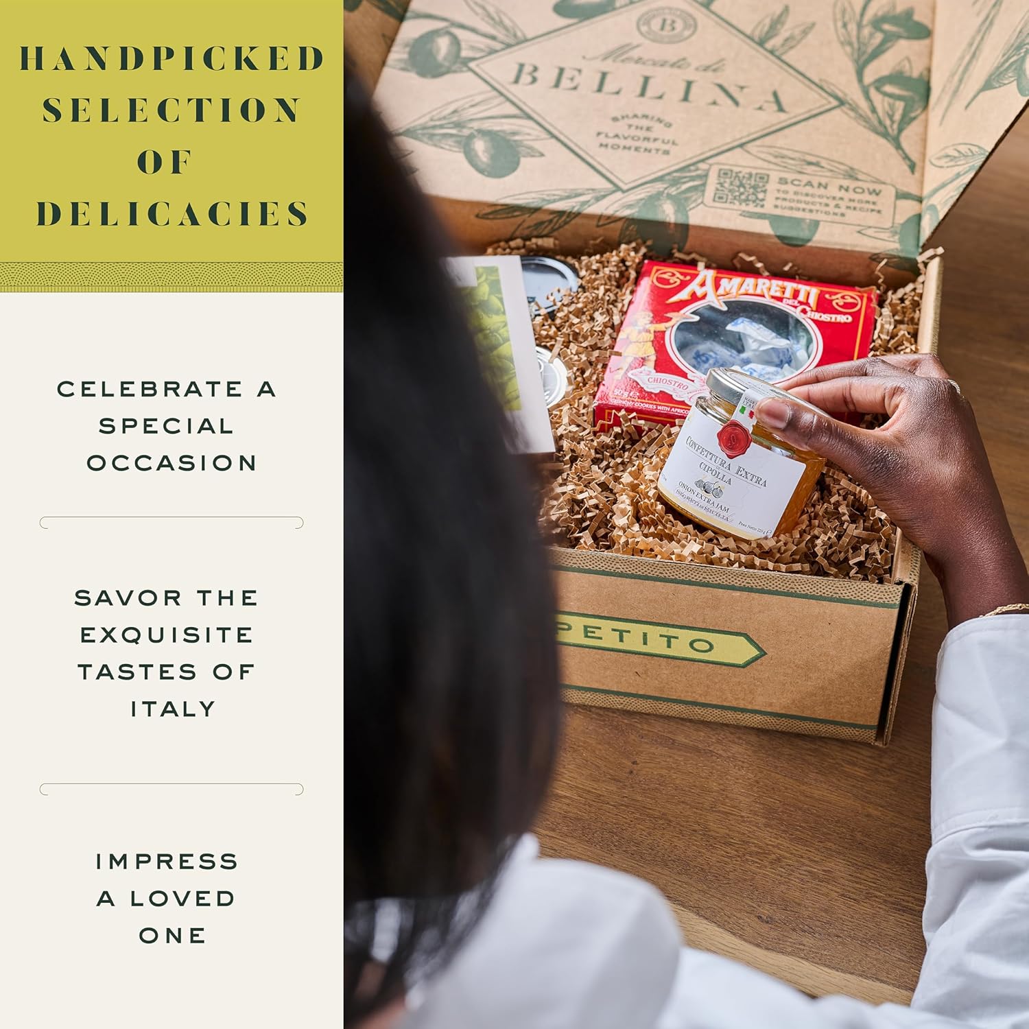 Mercato di Bellina Flavorful Italian Gift Basket with Ligurian Extra Virgin Olive Oil, Red Pesto Sauce, Vegan Basil Pesto, and Artichoke Paste from Italy, Holiday Gift of Gourmet Food