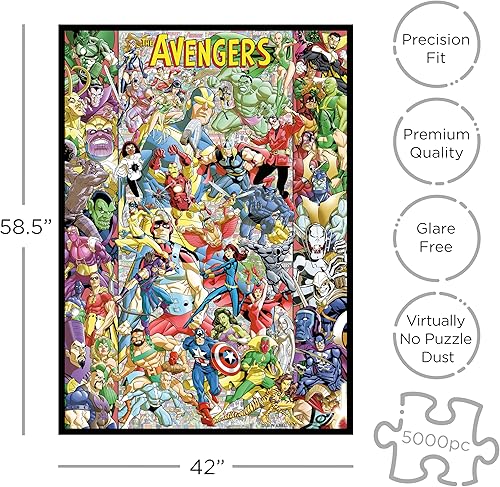 Miniatura 2 de AQUARIUS Avengers 60th Anniversary - Rompecabezas de 5000 piezas (rompecabezas de 5000 piezas)  Sin deslumbramiento  Ajuste de precisión  Mercancía