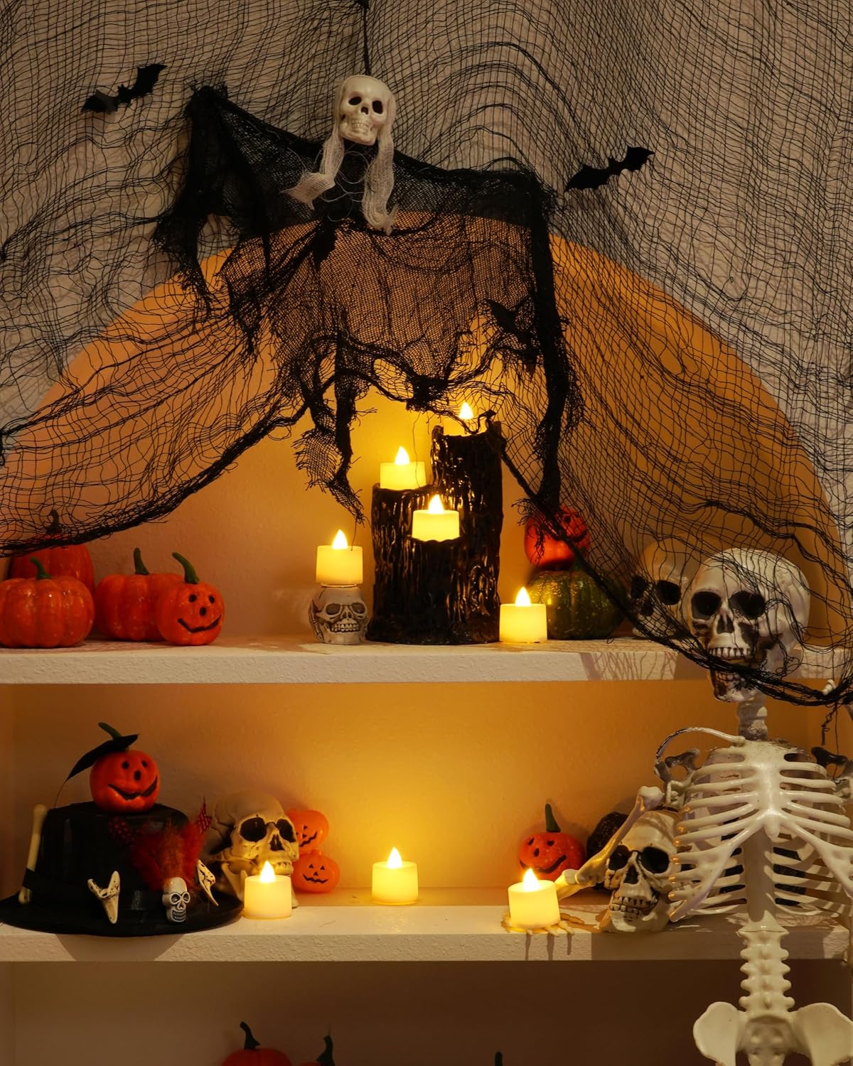 Amagic 12/24/50/100/150 Pack LED Tea Lights, Flameless Votive Candles, Battery Operated Tealights Candles for Halloween, Christmas, Home Decor, Wedding, Theme Party, Festival(12 Pack, Warm White) - Image 4