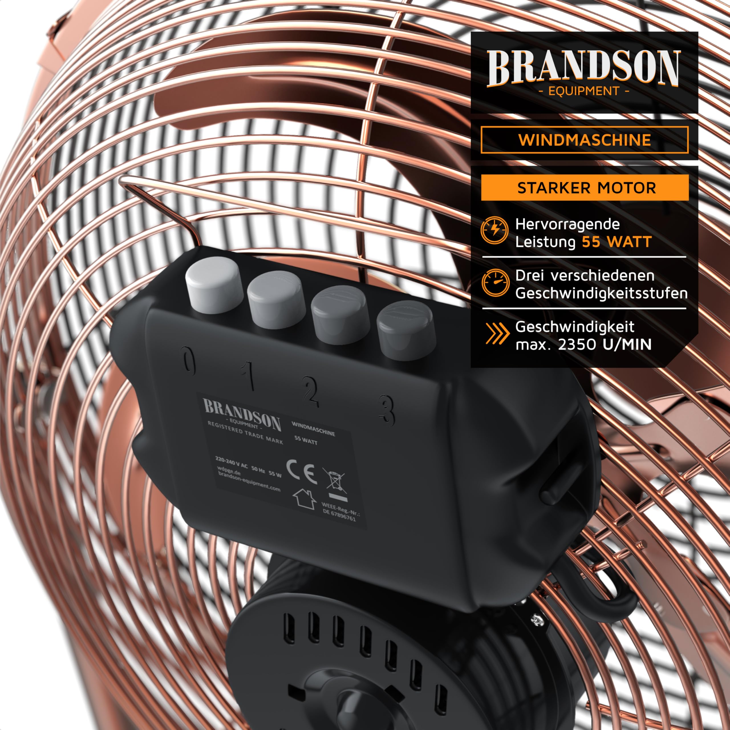 Brandson - Windmachine in retrostijl 120 watt - ventilator