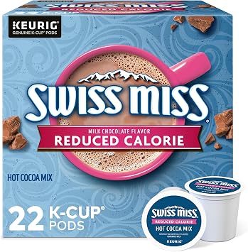 Swiss Miss Hot Cocoa Single-Serve K-Cup, Reduced Calorie, Box of 22
