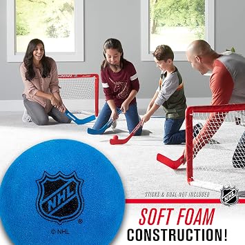 Franklin Sports Foam Mini Hockey Balls - NHL Approved - Foam - Six Pack - Assorted Colours | Knee + Street Play 2 Soft Construction 6 Assorted Colors Handy Replacement Pack for Young Fans