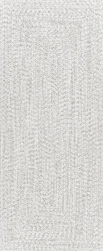 Miniatura 3 de nuLOOM Wynn Tapete trenzado para interiores y exteriores, 2 pies 6 pulgadas x 8 pies, color marfil