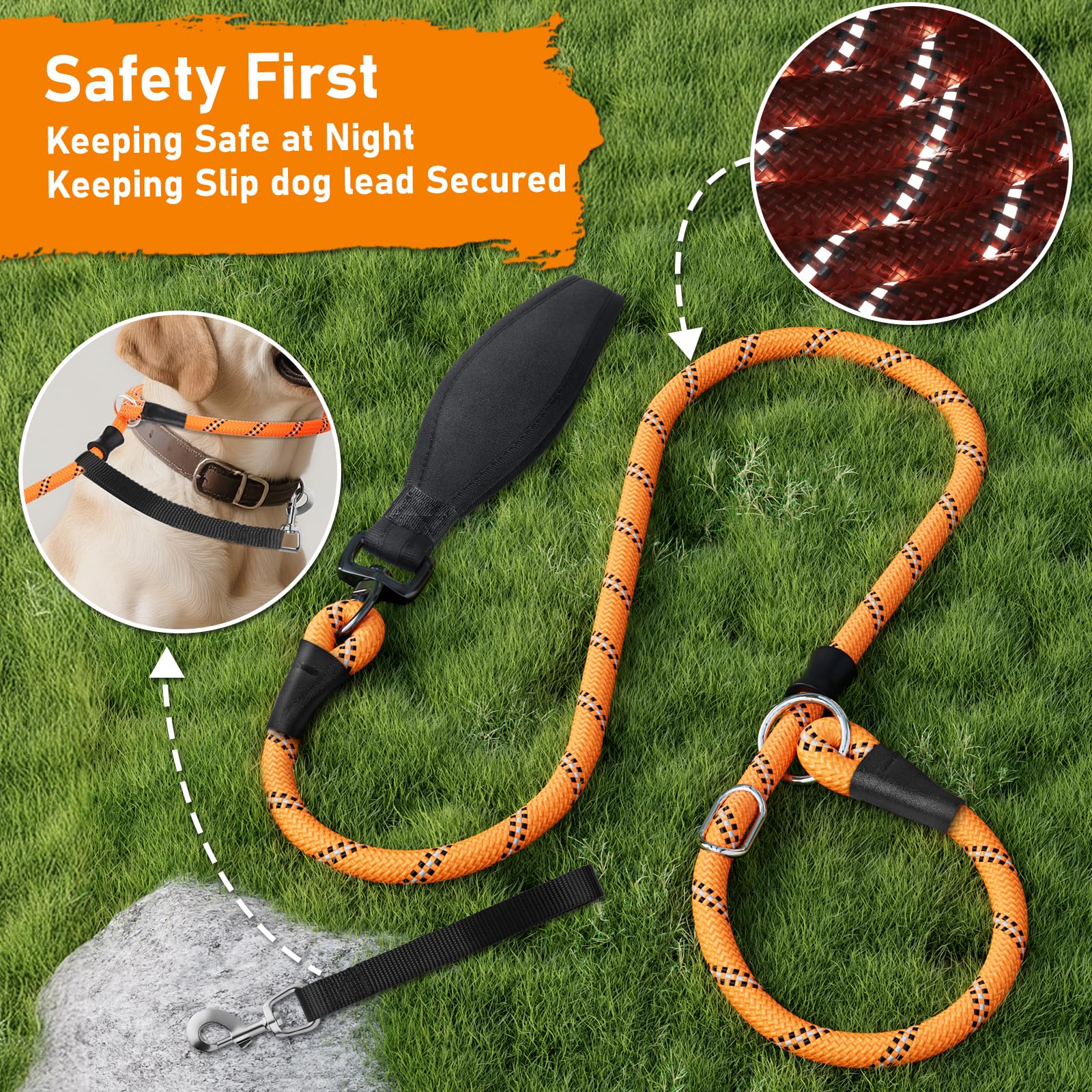 Kdsvakd Slip Lead for Dogs No Pull Training Leash with Double Comfortable Handles and Collar Attachment - Image 4