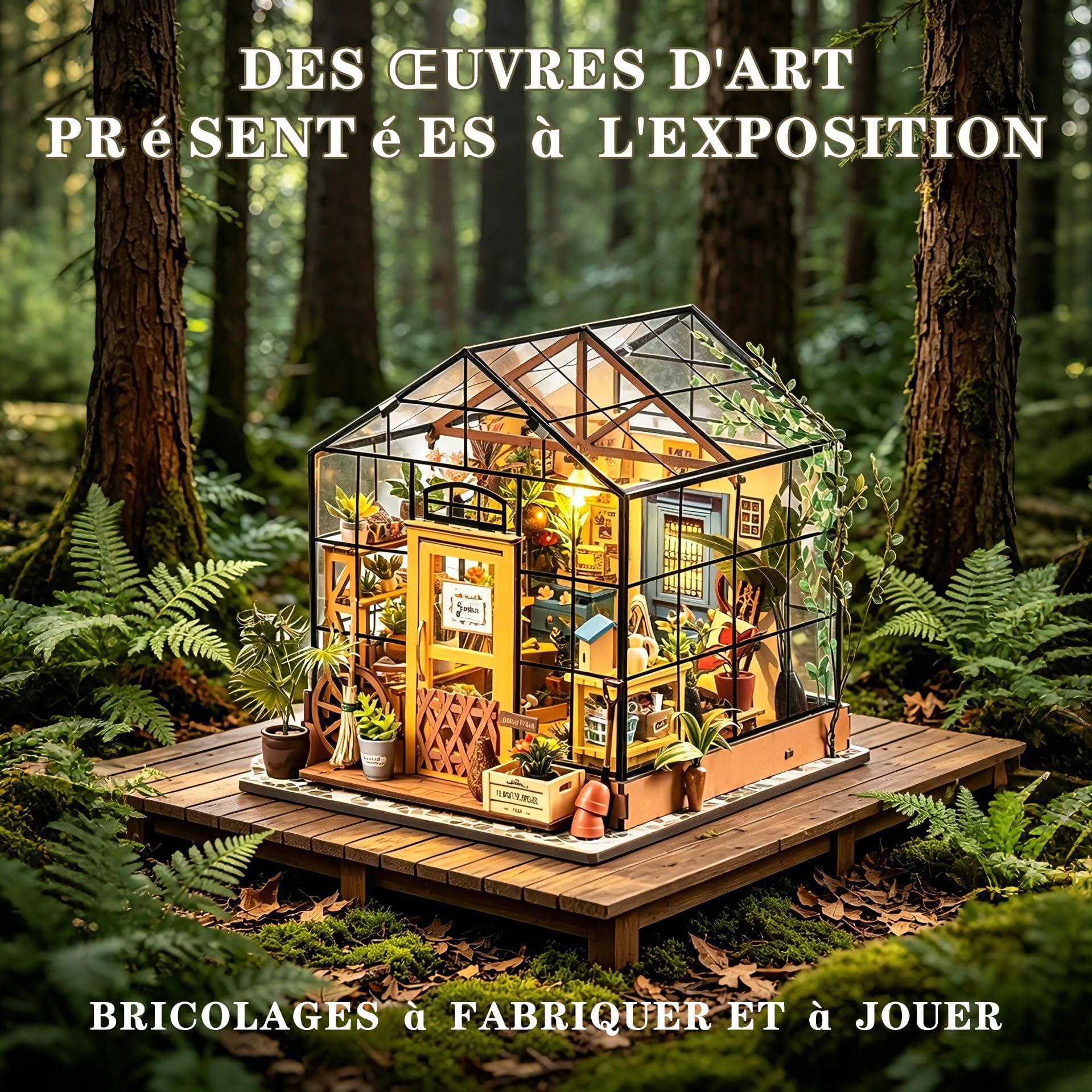 Maison Miniature DIY Kit de Construction en Bois Maison de Poupée Boutique de Fleurs Book Nook Décor Bibliothèque Cadeau Anniversaire pour Adultes Femmes et Filles