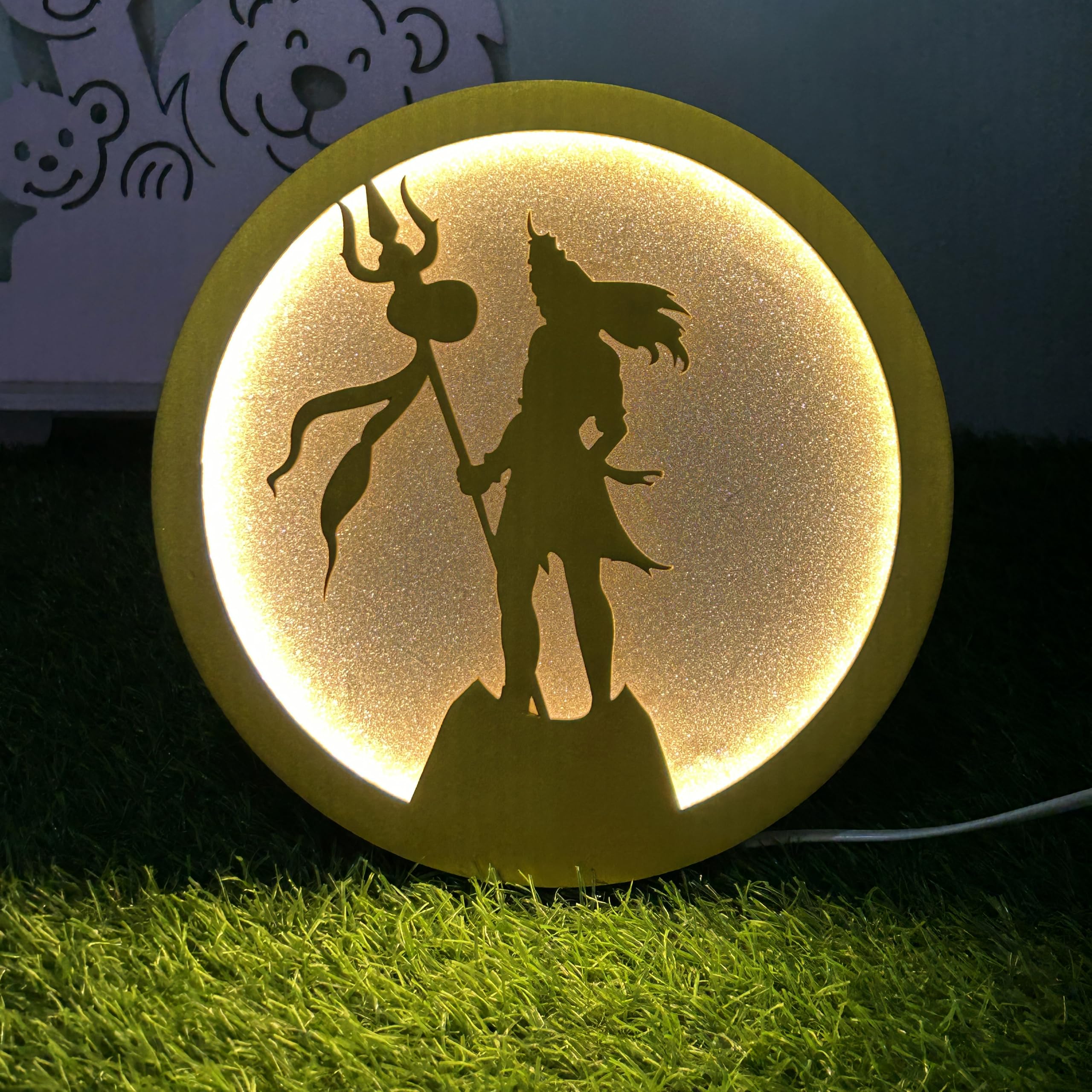 Moon Wall Lights - LED Backlit Mandir Decor -11
