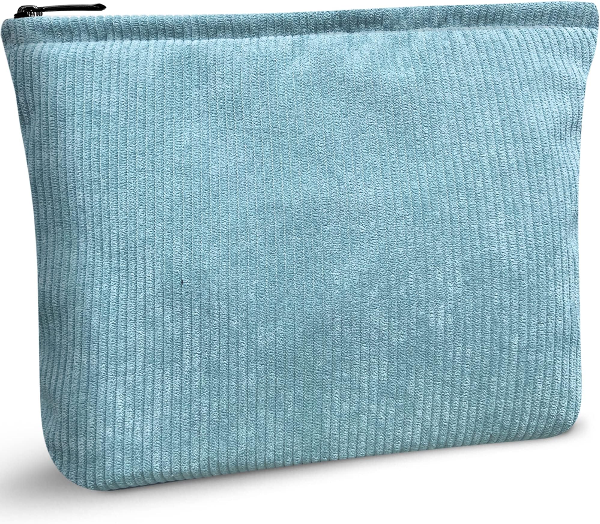VavaboxBirthday Gifts for Women- Makeup Bag for Women, Zip Coduroy Travel Cosmetic Bag, Toiletry Bag, Makeup Pouch Organiser Gift for Women Girls. (Blue), Blue, 20 Inch