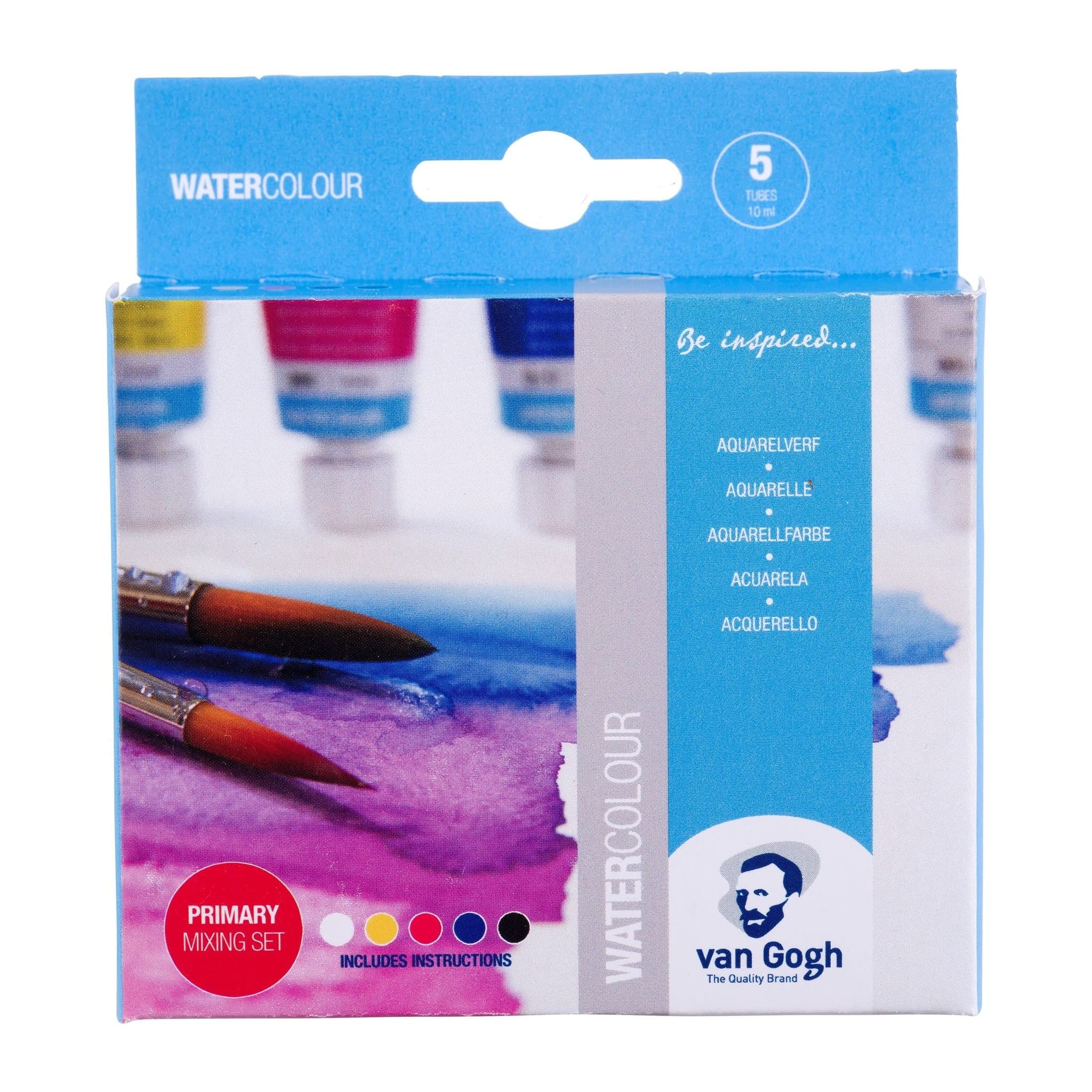 Van Gogh Watercolour Primary Mixing Set - 5 x 10 ml Tubes - Brilliant Colours for Artists - High Pigmentation & Lightfastness