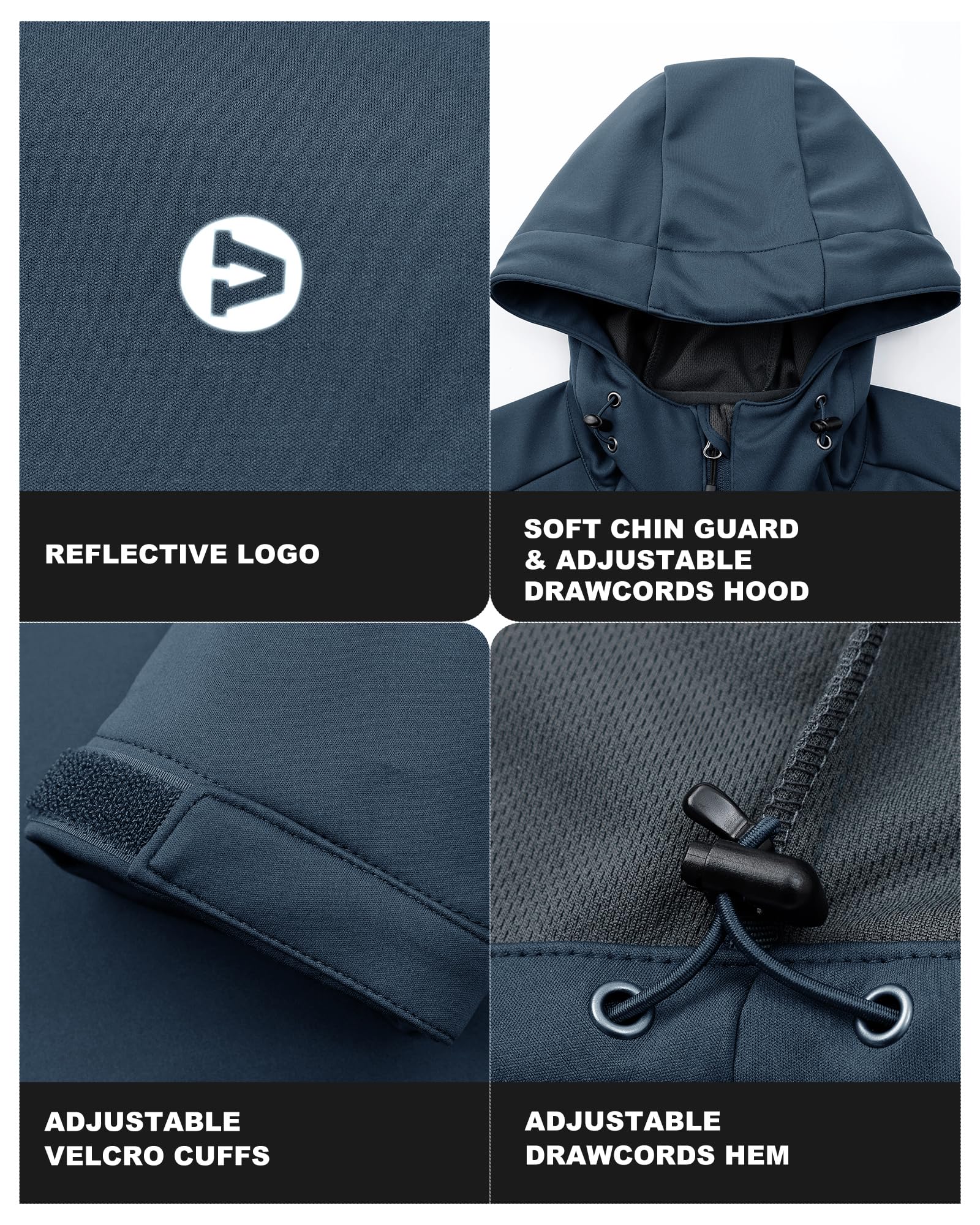 Outdoor Ventures Chaqueta softshell impermeable para mujer, chaqueta de entretiempo con capucha, ligera chaqueta deportiva para ciclismo, senderismo