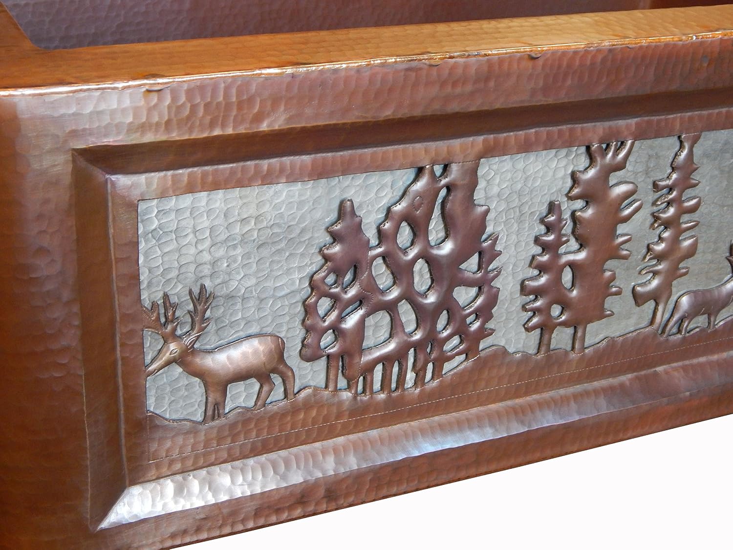 Apron Front Farmhouse Kitchen Mexican Copper Sink Pine Deer