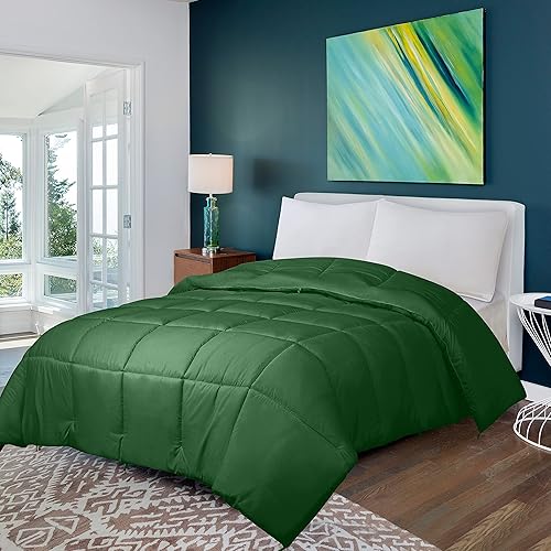 Miniatura 7 de Urban Bedding Edredón reversible de plumón alternativo para todas las estaciones, 100 % algodón, con pestañas en las esquinas, cálido y esponjoso,