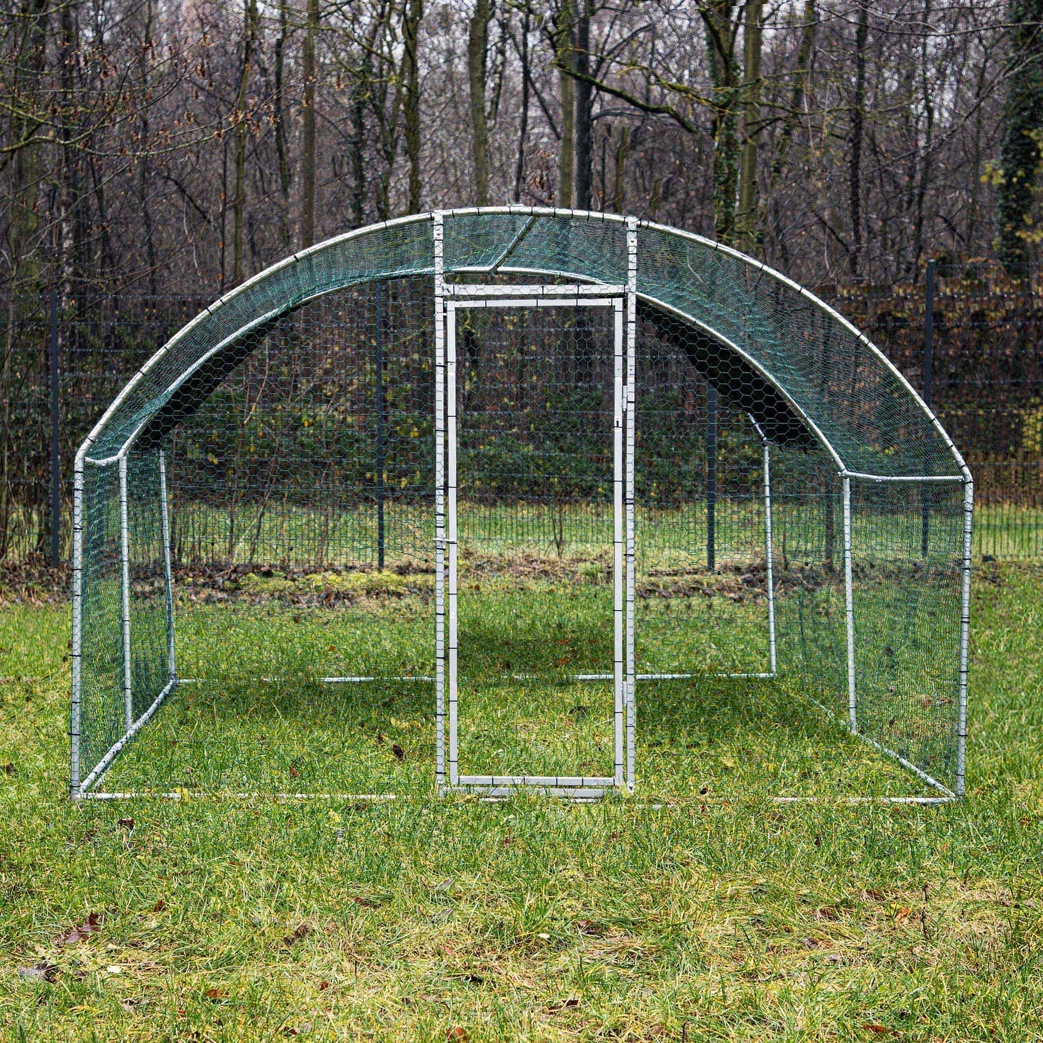 Wiltec Parc enclos XXL pour Petits Animaux domestiques – 4 x 3 x 2 m – en Acier – Clôture verrouillable avec Toit grillagé et Bâche – Cage Lapin Clapier Hamster Cochon d'Inde Tortue Rongeur