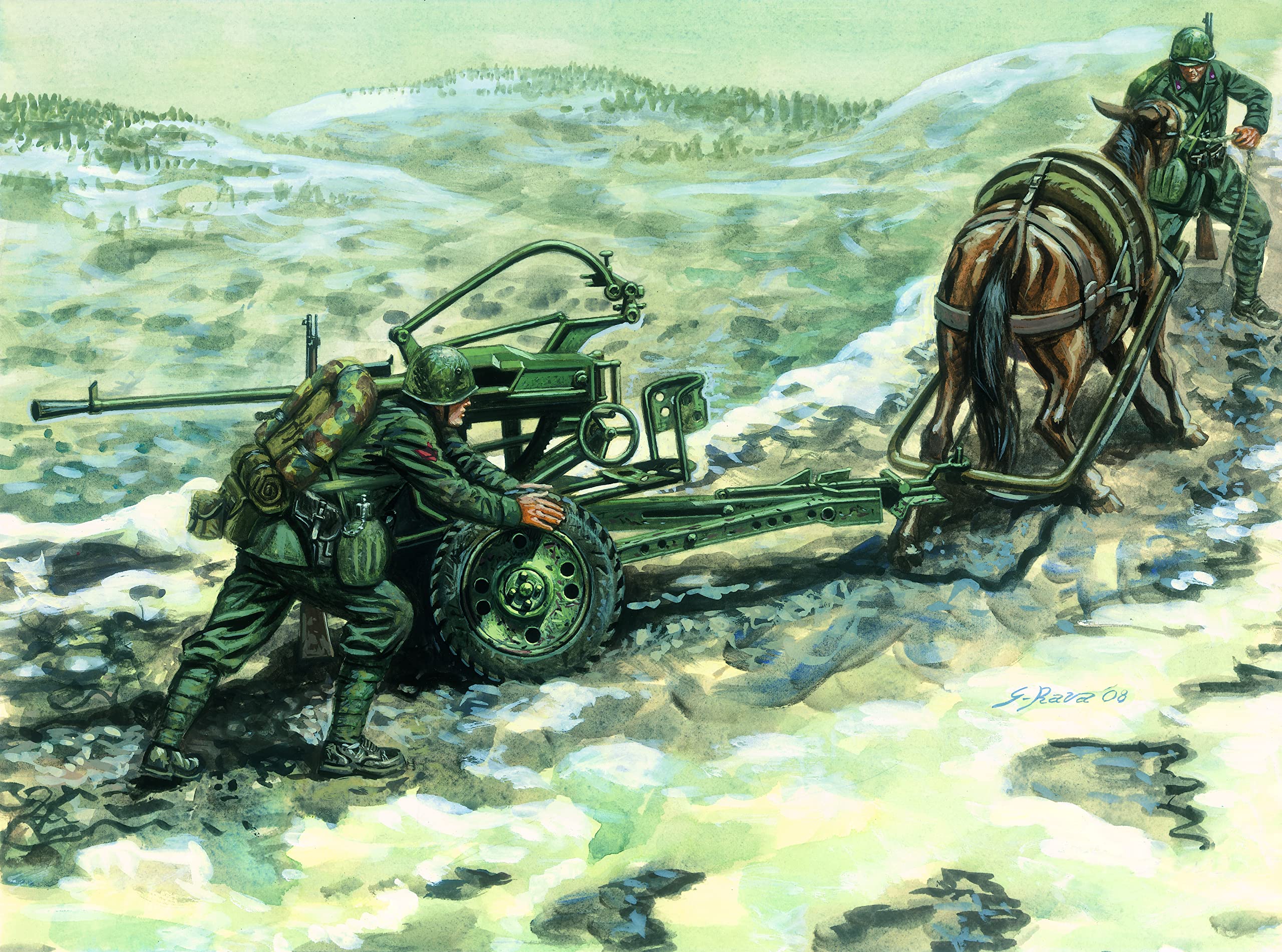 Italeri 6464S - Horse Drawn Breda 20