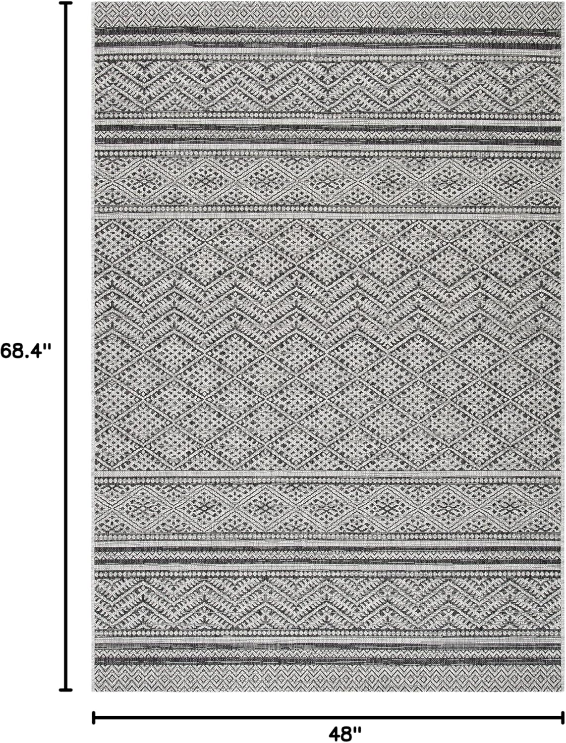 SAFAVIEH Courtyard Collection Accent Rug - 2' x 3'7", Black & Grey, Non-Shedding & Easy Care, Indoor/Outdoor & Washable-Ideal for Patio, Backyard, Mudroom (CY8168-37621)