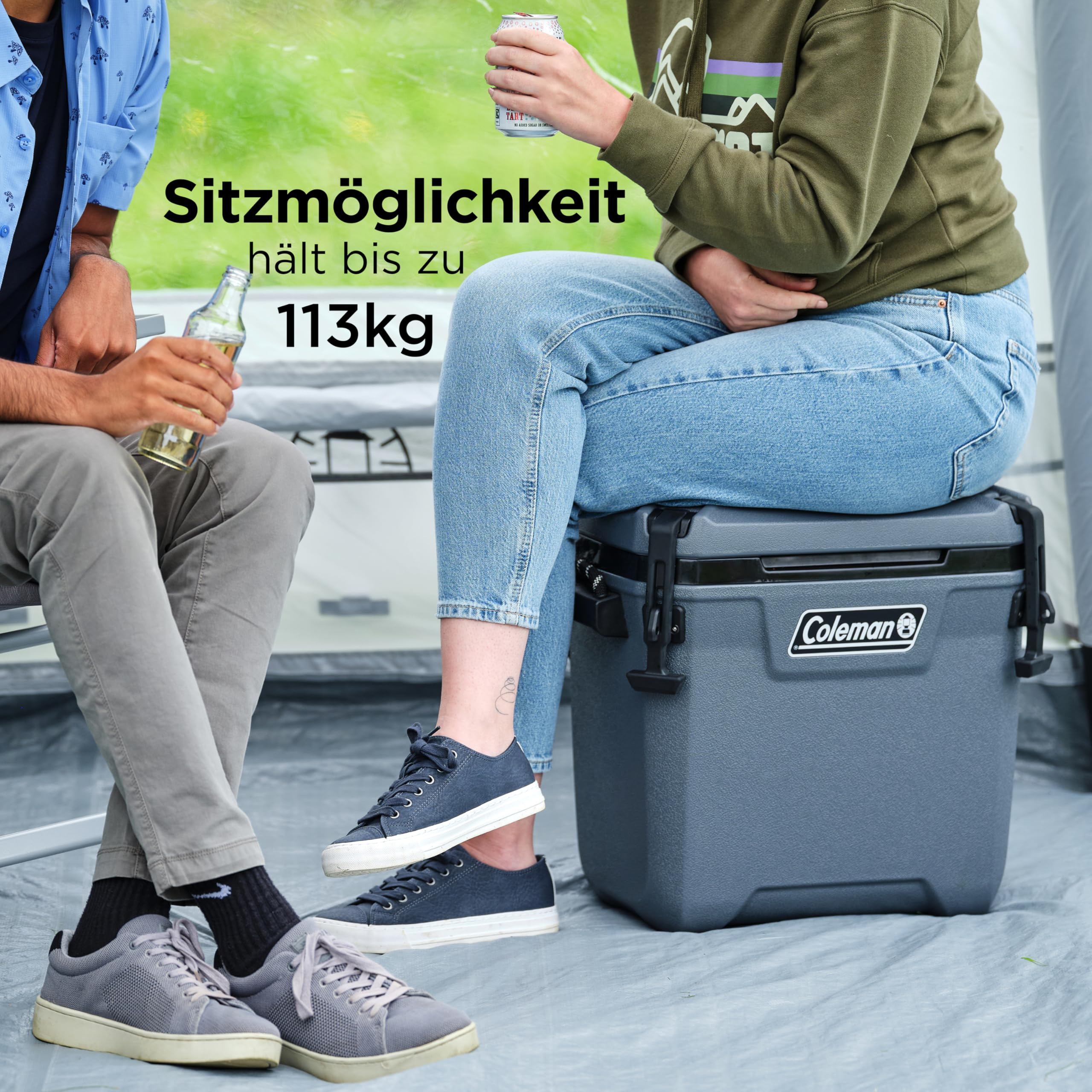 Coleman Convoy Hochleistungs-Kühlbox | 27L - 22L Fassungsvermögen | Hält EIS bis zu 5 Tage lang | Vollschaumisolierung | Große, tragbare Eisbox für den harten Einsatz im Freien & auf Baustellen