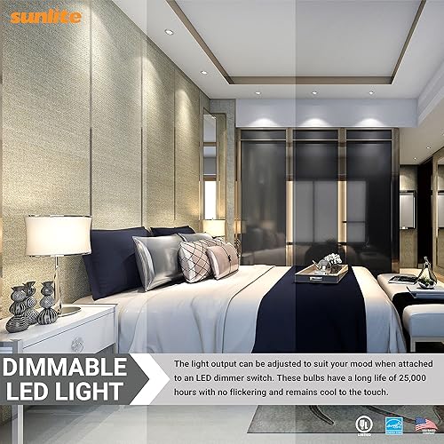 Miniatura 4 de Sunlite 41787-SU - Bombilla LED A19 estándar 11 vatios equivalente a 75 W 1100 lúmenes base media E26 regulable certificación UL Energy Star blanco