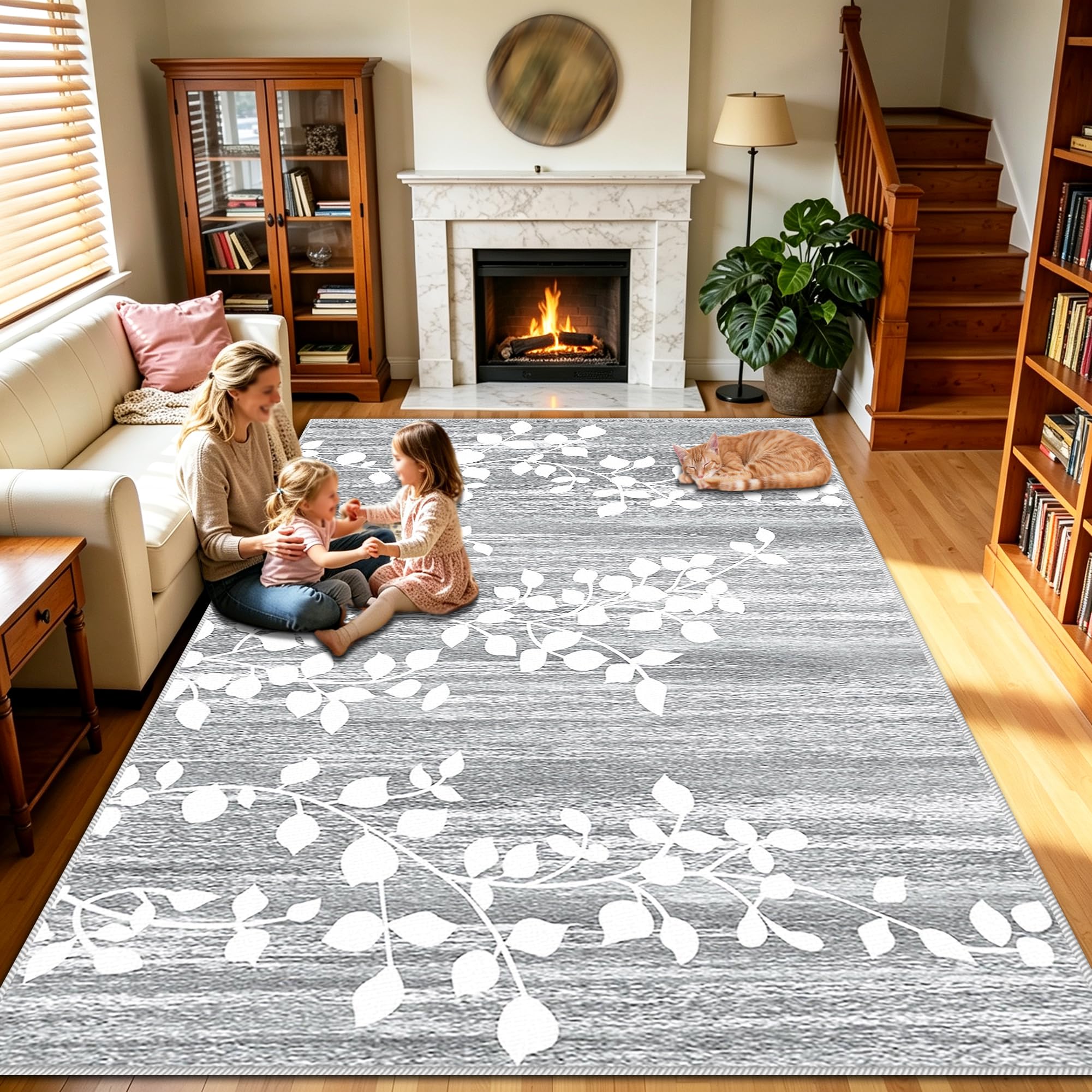 Tapis vintage pour salon et grande salle a manger tapis de décoration 200x270cm