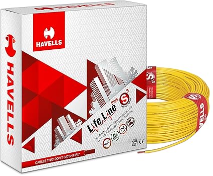 Life Line Plus 6 sq mm PVC HRFR Cable (Yellow)