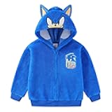 Sonic the Hedgehog Boys Zip Up Sherpa Hoodie with Ears for Big Kids