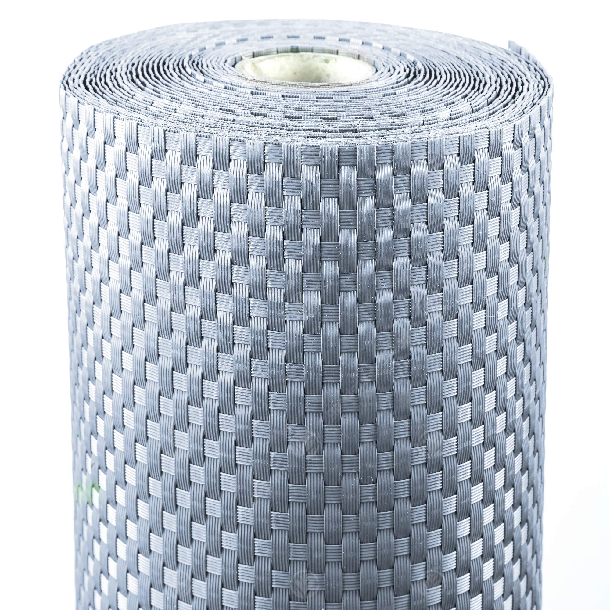 GardenersDream Rattan Fence Screening - Heavy Duty Outdoor Fence Cover - Easy to Install Balcony Privacy Screen - Decorative Fences for Gardens, Borders, Patios, and Fences (Light Grey - 1m x 5m)