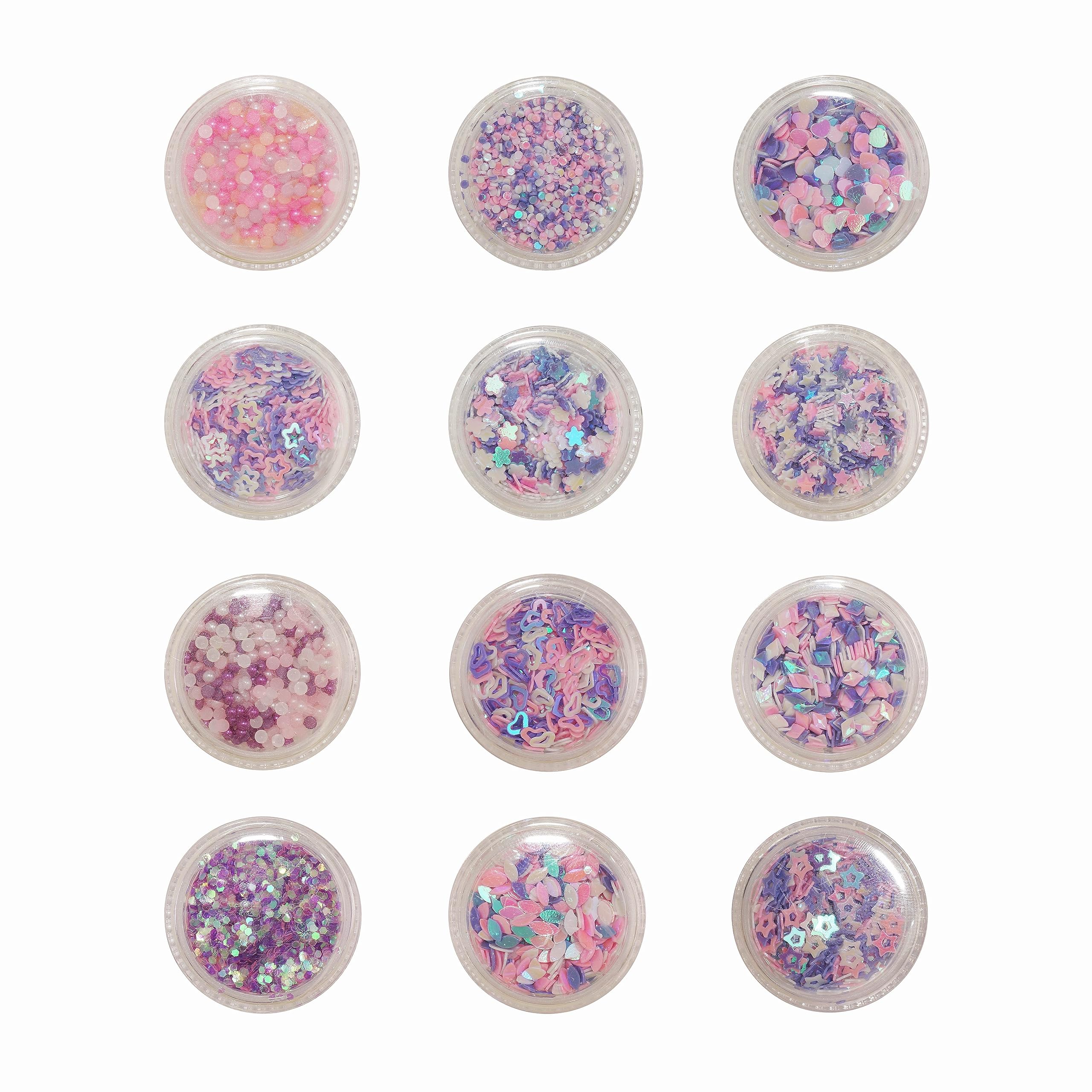 12Box Nail Glitter Assorted Nail Sequins Heart Chunky Glitter Star Nail Flakes Diamond Iridescent Glitter Heart/Stars/Diamonds/Half Ball/Leaf/Flowers for DIY Nail Face Lip Eye Shadow Décor by DOSDON