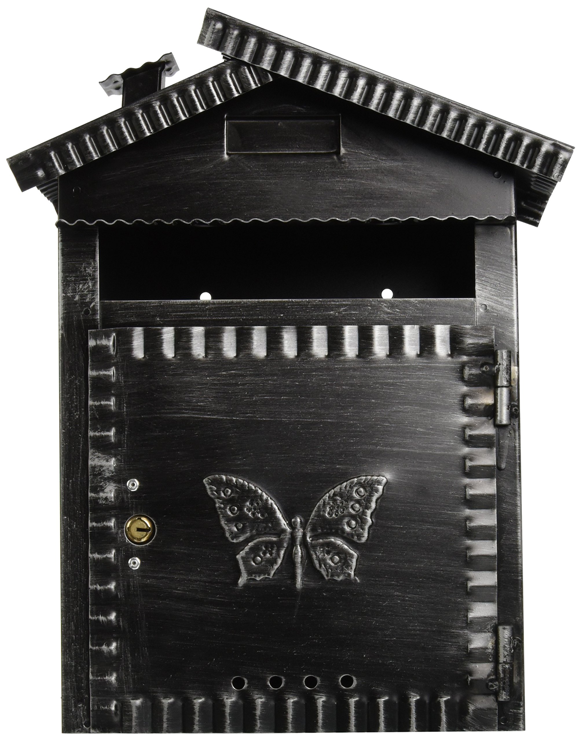 Vigor Blinky 27340-20 - Depósito Para Cartas Hierro Forjado, Shape Efecto Casetta Antiguo, 22X12X35