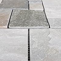 3rd Street Inn Colorful Slate Stone Interlocking Deck Tiles 12x12 - Outdoor Patio Balcony Flooring 18 Pack