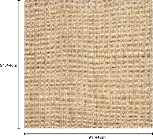Vista 16 de Safavieh Natural Fiber Collection NF747A tapete de yute natural tejido a mano (5" x 8"), Yute, Natural Natural,Blanque/Marfil,Gris