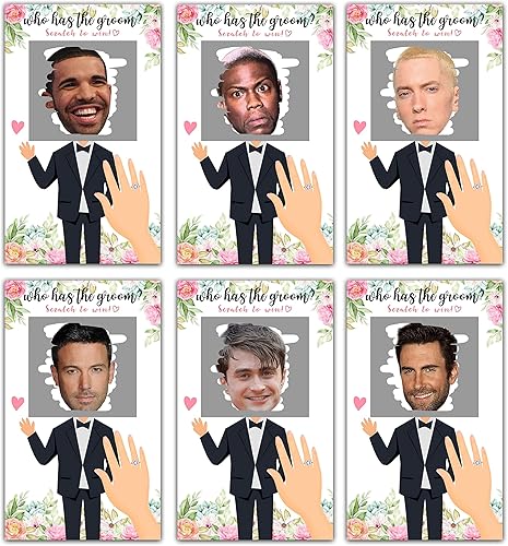 Juegos de despedida de soltera  Quién tiene el novio tarjetas de celebridades  Elegante decoración floral de despedida de soltera  Ideas de