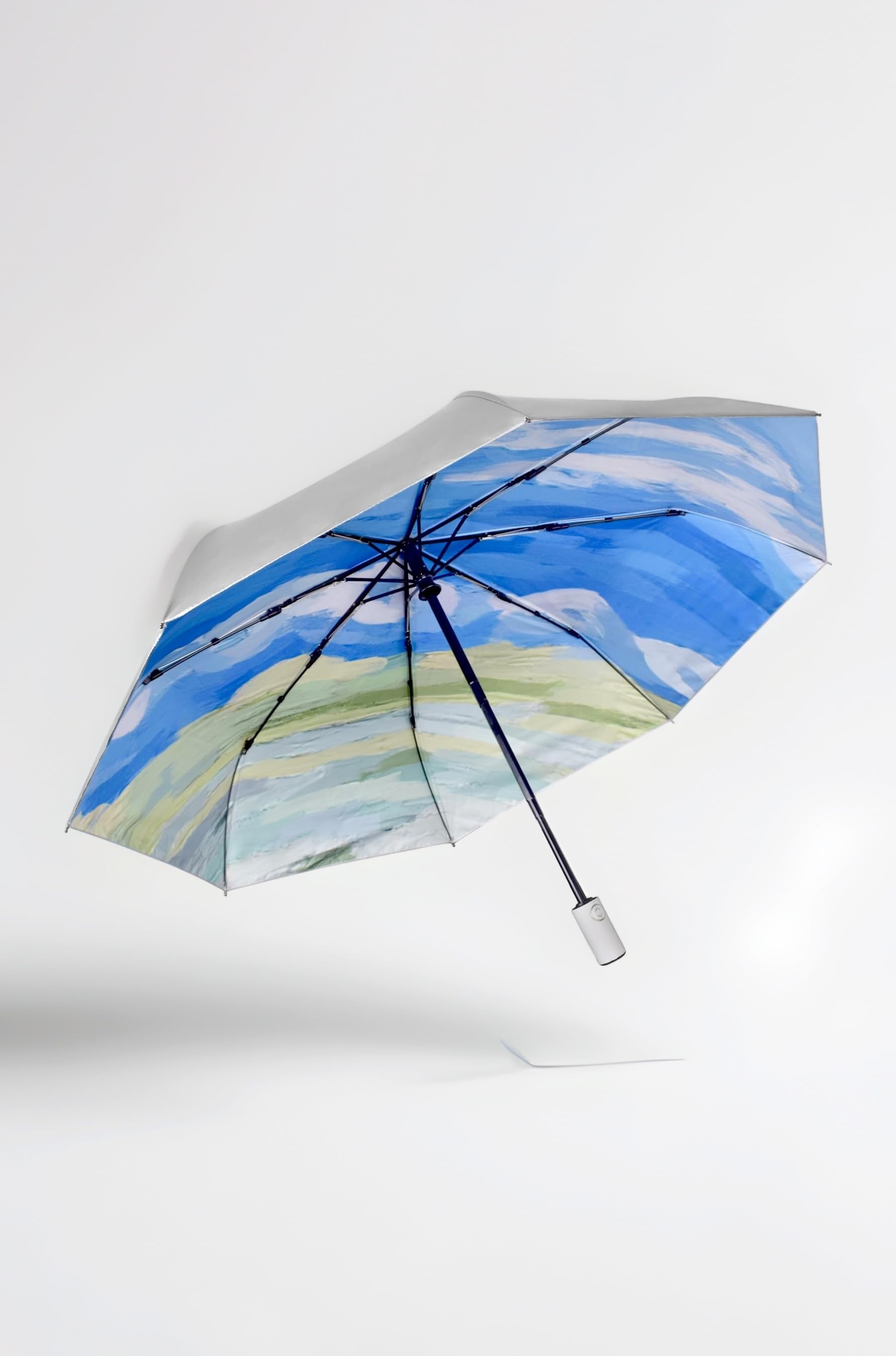 Cuby UV Sun Umbrella Compact Folding Travel Umbrella Auto Open and Close for Windproof, Rainproof & 99.9% UV Protection Parasol with Black Anti-UV Coating