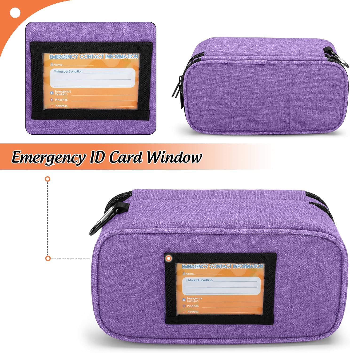 CURMIO Double Layer EpiPen Carrying Case for Adults and Kids, Insulated Medicine Supplies Bag for Large Spacers, Asthma Inhaler, Auvi-Q, Syringes, Nasal Spray : Health & Household