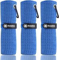 Vista 13 de Handy Picks Toalla de Golf de Microfibra (16" X 16") con Clip de Mosquetón, Toalla de Golf con Patrón de Waffle con Cierre de Gancho y Bucle - La