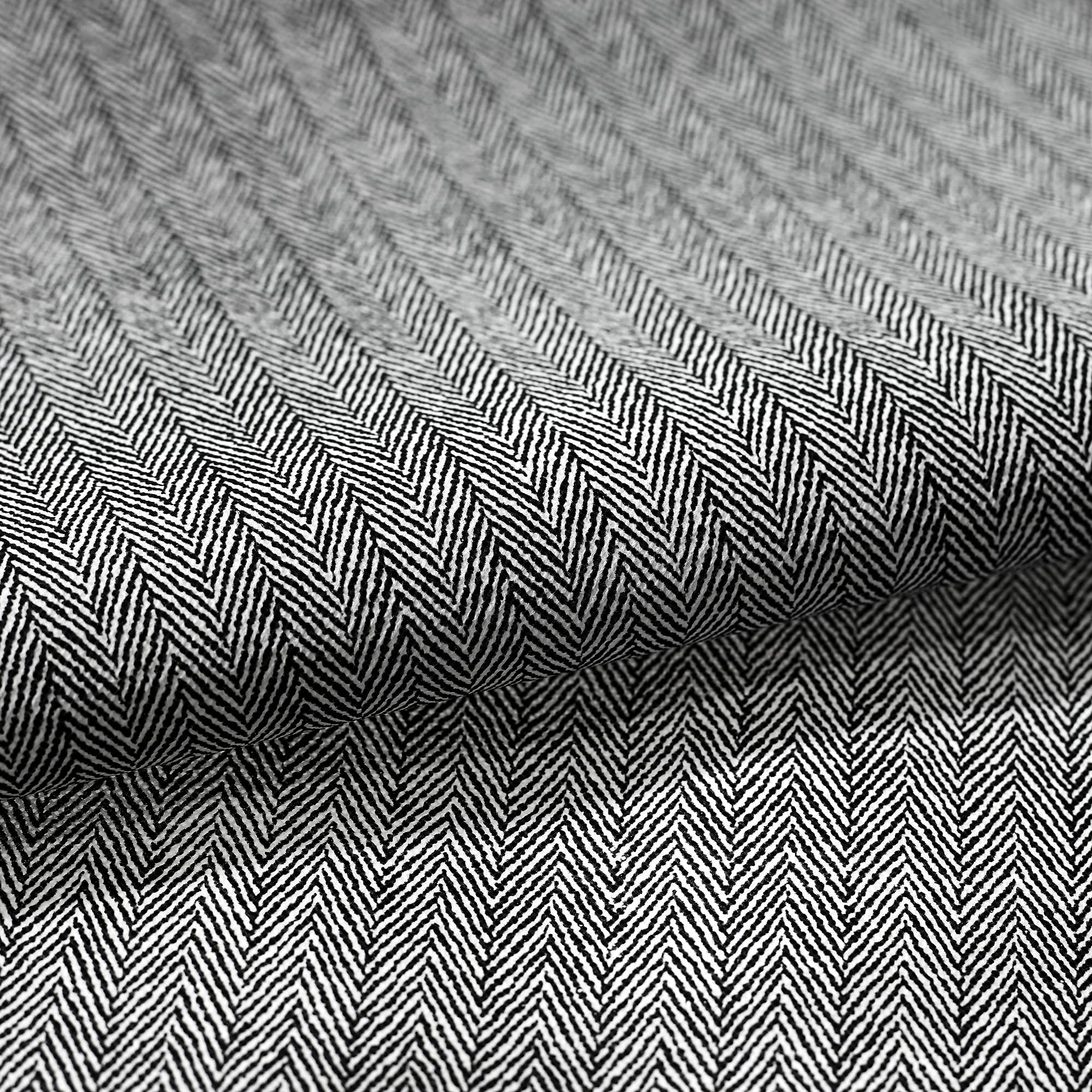 SONGMICS RYG084B22 Szafa na ubrania z 1 drążkiem i 6 wkładanymi półkami, włóknina, metalowa rama, 45 x 88 x 168 cm, do sypialni, korytarza, czarna z wzorem w jodełkę