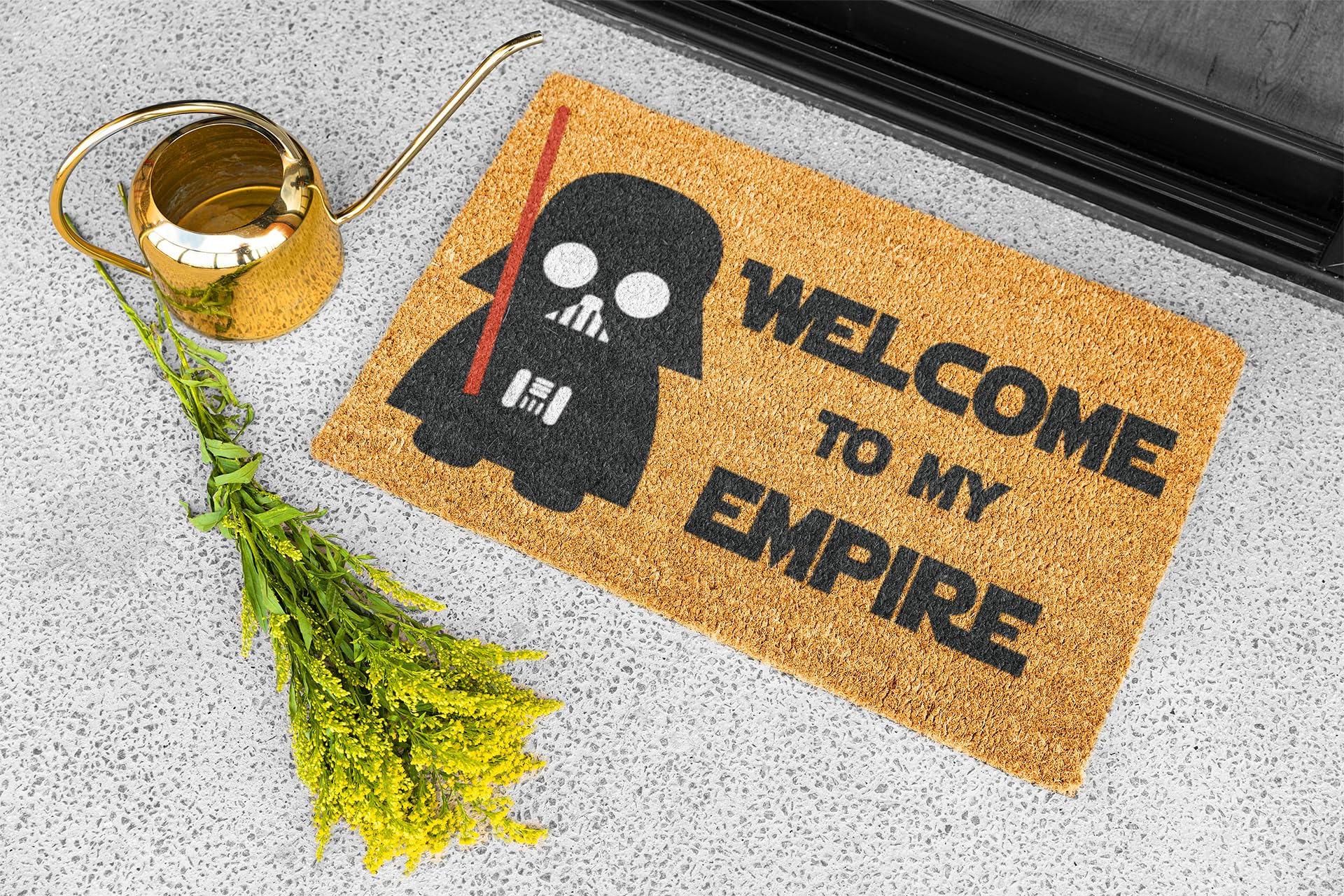 KOKO DOORMATS Zerbino Ingresso casa - Tappeto divertenti in fibra di cocco e base antiscivolo da PVC, da esterno e interno con misure 40x60cm (Welcome to my Empire)