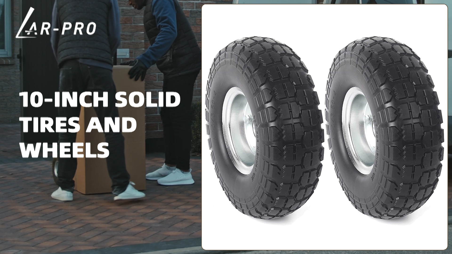 Amazon.com: AR-PRO (2-Pack) 10-Inch Solid Rubber Tire Wheels 