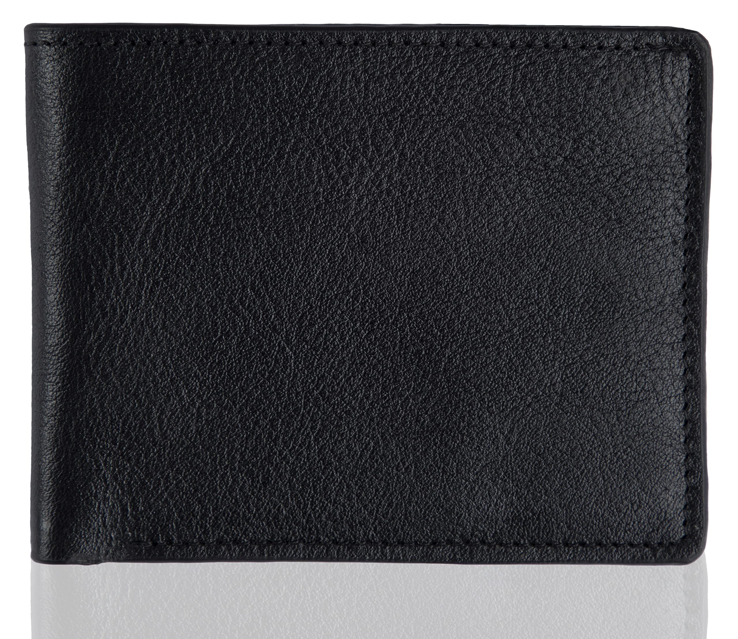 DA GENE Genuine Leather RFID Protected Bifold Wallet for Men (Black)