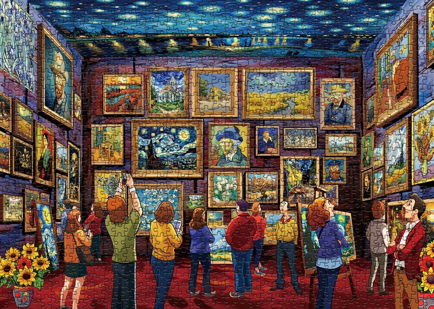 Product image of Van Gogh Puzzle 1000 Piece Puzzles for Adults, Art Painting Jigsaw Puzzles Starry Night Puzzle, Sunflower Iris Challenging Puzzles for Adults as Family Game Home Decor