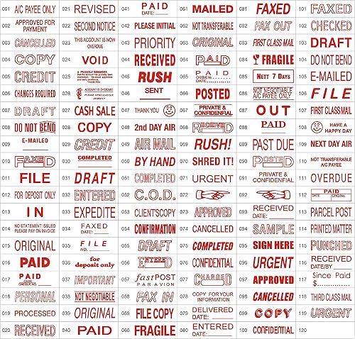 Miniatura 1 de Generic Sello de mensaje de oficina autoentintado, 119 diseños, 15 colores, 0.5625 x 1.5 pulgadas, plástico