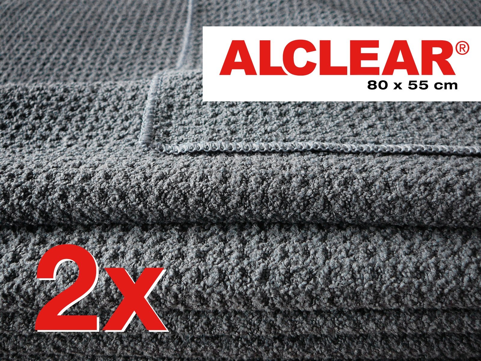 ALCLEAR 820901M Microfasertuch, Trockenwunder, 80 x 55 cm, anthrazitgrau 2 Stück