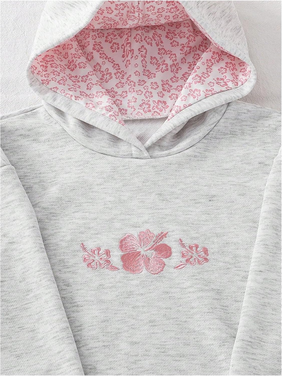 RoseSeek Girl's Floral Embroidered Hoodies Long Sleeve Pullover Tops Trendy image 3