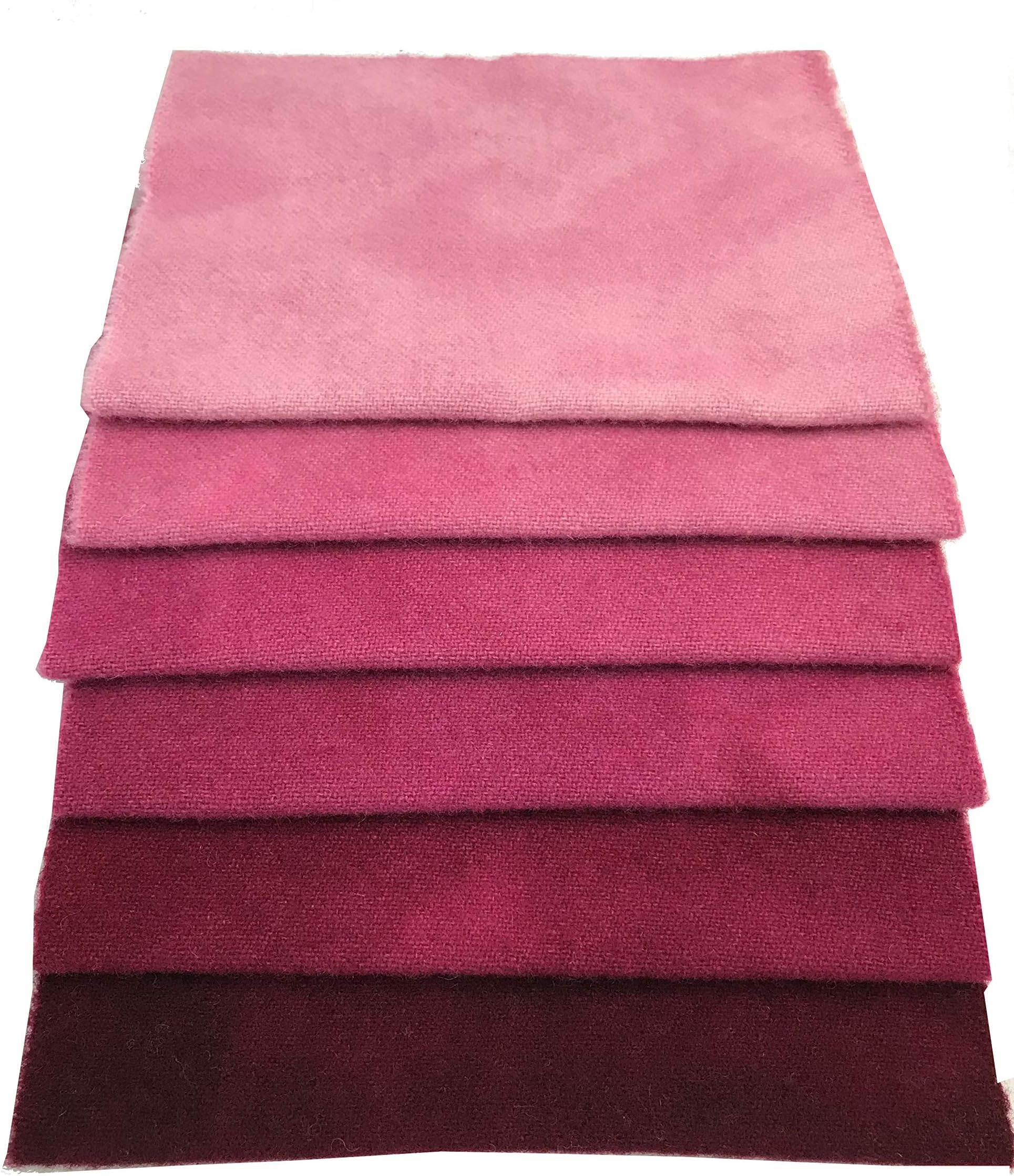 Winterberry Cabin Hand-Dyed Felted 100% Wool; Evening Rose 6 pc Small Charm Bundle