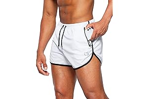 Men's Running Shorts 3 Inch Quick Dry Gym Athletic Jogging Shorts with Zipper Pockets