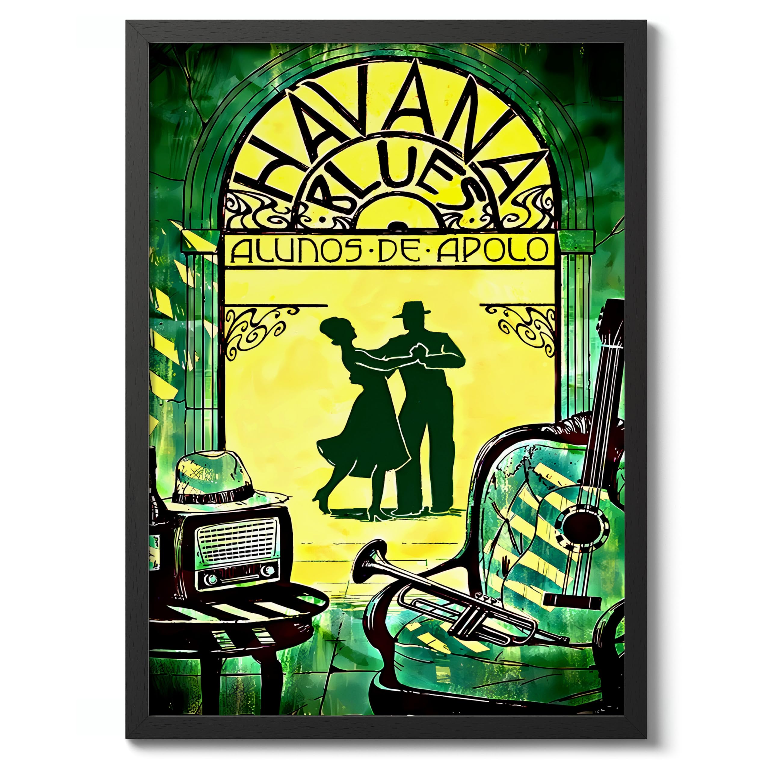 Havana, Cuba Vintage Travel Poster, Retro Tourism Print, Popular Attractions Around The World, Postcard Home Decor, Archival Matte, A4 (Black Frame) - 29.7x21cm โ image 1